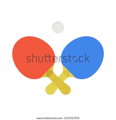 Two Crossed Ping Pong Rackets Ball Shutterstock