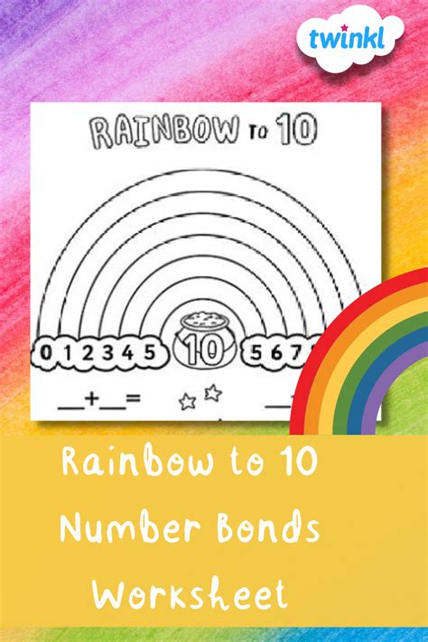 Rainbow To 10 Number Bonds Worksheet