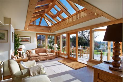 Oak Framed Garden Room With Roof Lantern Traditional Sunroom