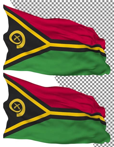 Premium Psd Vanuatu Flag Waves Isolated In Plain And Bump Texture