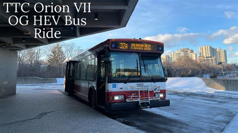 Toronto TTC Orion VII OG Hybrid Bus Ride On Route 32 Again 1 14 2024