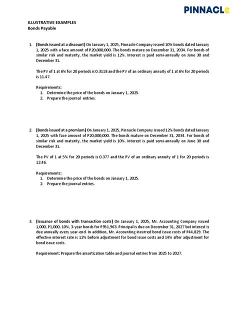 Illustrative Examples - Bonds Payable | PDF | Bonds (Finance) | Interest