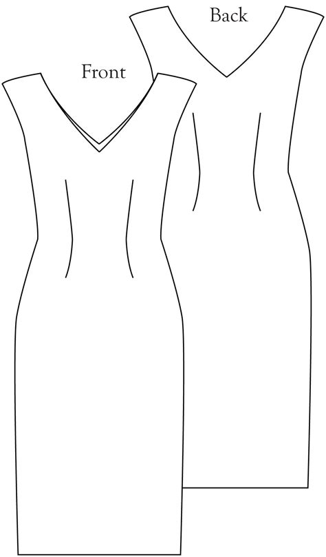 Sewing Pattern For Double V Neck Shirt Dress With Optional Crew Neck