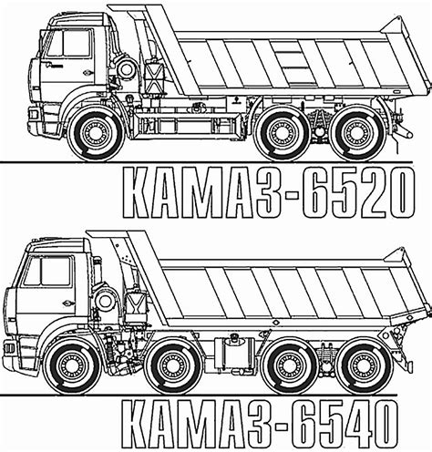 Раскраска Камаз Распечатать картинки камазы с прицепом