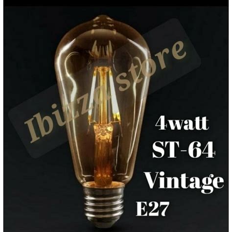 Jual Lampu LED Filamen ST64 4w Edison Vintage 4watt E27 Kaca Teh Lampu