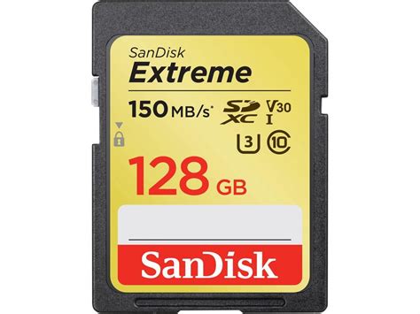 SanDisk SDXC Extreme SDXVA 128GB V30 U3 C10 UHS I 180MB S R 90MB S W