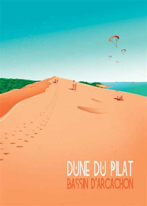 Affiche Dune du Pilat 50x70cm Raoul Paoli Editions Côté Bord eau