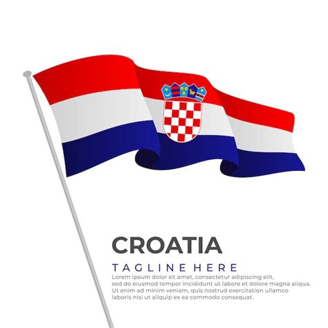 Plantilla vector croacia bandera diseño moderno Vector Premium