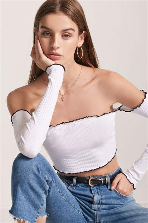 Forever 21 Lettuce Edge Crop Top Crop Top Outfits Fashion Teen Fashion Outfits