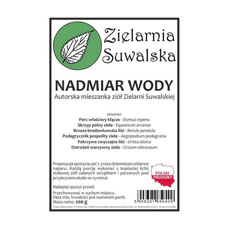 Zioła na nadmiar i usuwanie wody w organizmie Zielarnia Suwalska