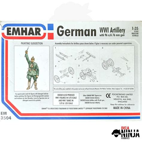 German Wwi Artillery Emhar Oveja Ninja Hobbies