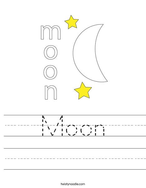 Moon Worksheet Twisty Noodle