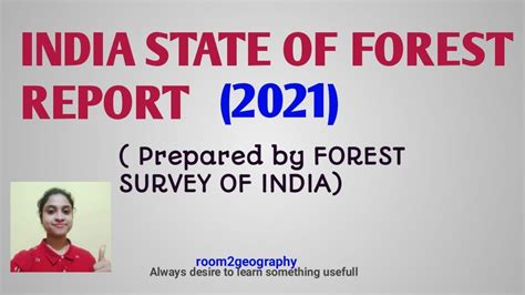 India State Of Forest Report ISFR 2021 Prepared By Forest Survey Of