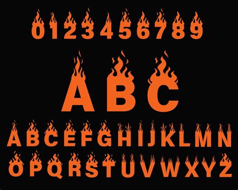 Fire Font Alphabet Fire Font Svg Fire Letters And Numbers Etsy