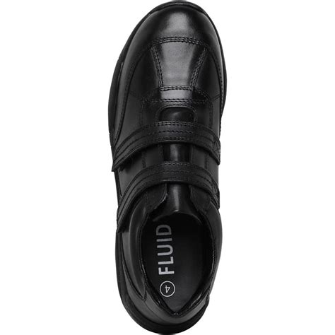 Buy Fluid Junior Boys Leather Velcro 2 Strap Shoes Black