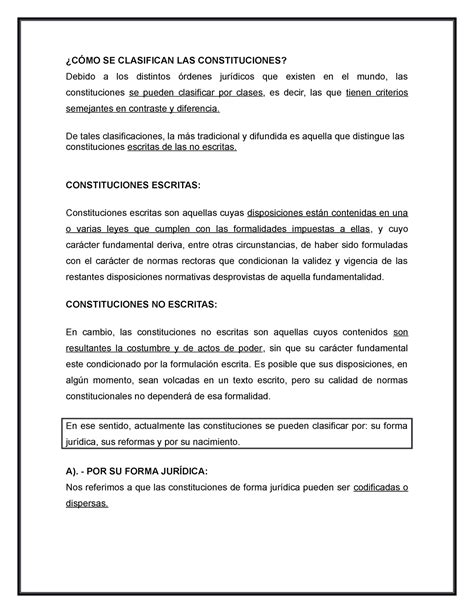 CÓMO SE Clasifican LAS Constituciones CÓMO SE CLASIFICAN LAS