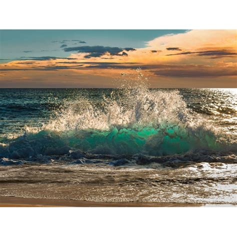 Wave Crashing On The Beach Kauai Island Hawaii