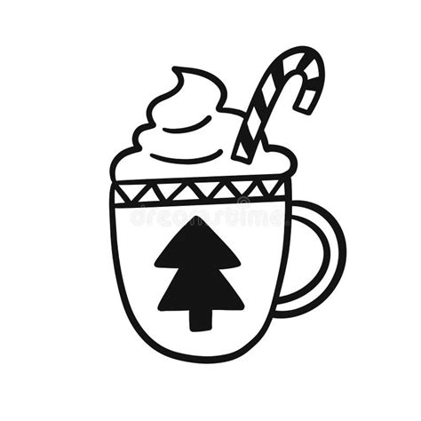 Cute Christmas Hot Chocolate Drink Cup Stock Vector Illustration Of Christmas Isolated 263356671