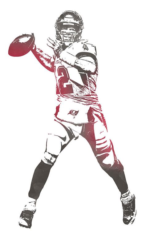 Tom Brady Tampa Bay Buccaneers Watercolor Strokes Pixel Art 1 Mixed