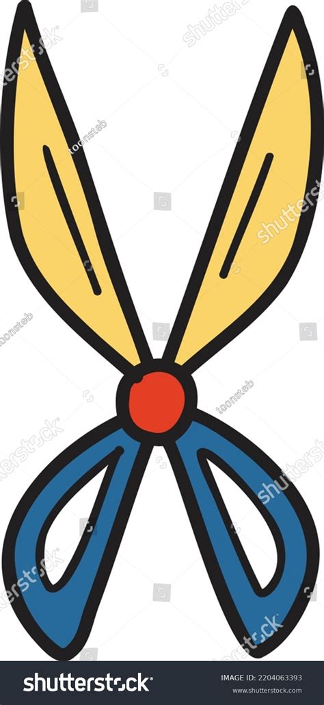 Hand Drawn Scissors Illustration Isolated On Stock Vector Royalty Free