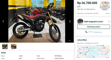 Harga Motor Crf Bekas Mulai Jutaan Tahun