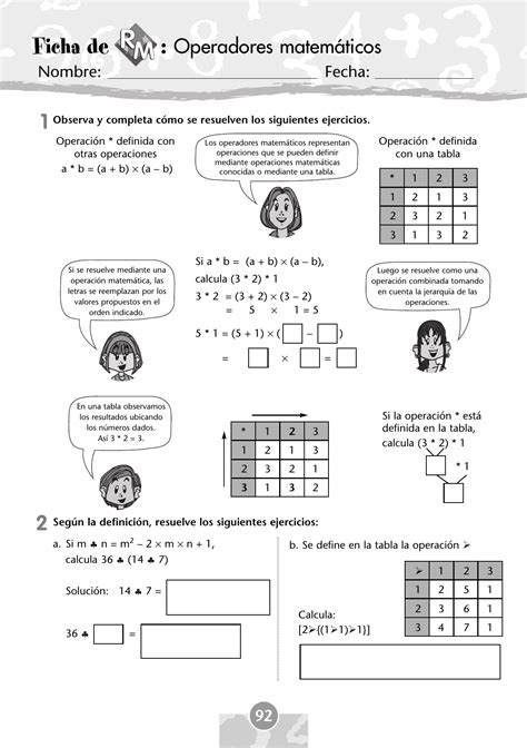 Operadores matemáticos para primaria