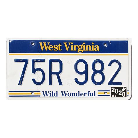 2020 West Virginia #75R-982 | Old License Plate