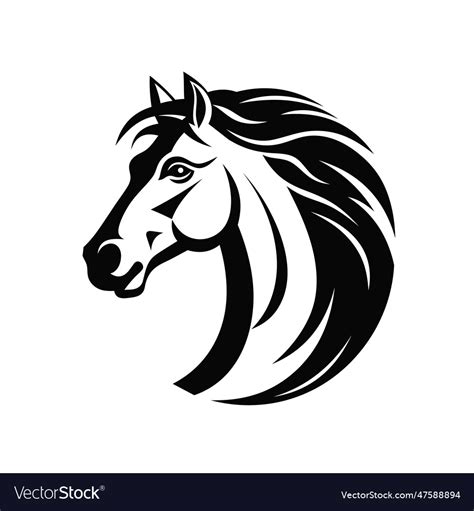 Horse Head Logo Graphic Design Template Mustang Vector Image