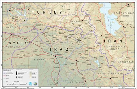 Turkey-Iraq: Reference map - Iraq | ReliefWeb