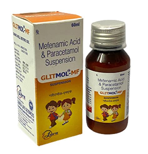 Glitmol MF Mefenamic Acid And Paracetamol Suspension Form Syrup At Rs