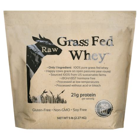 Raw Grass Fed Whey 5lb Organic Gmo Rbgh Soy Gluten Free Protein From Healthy Cows