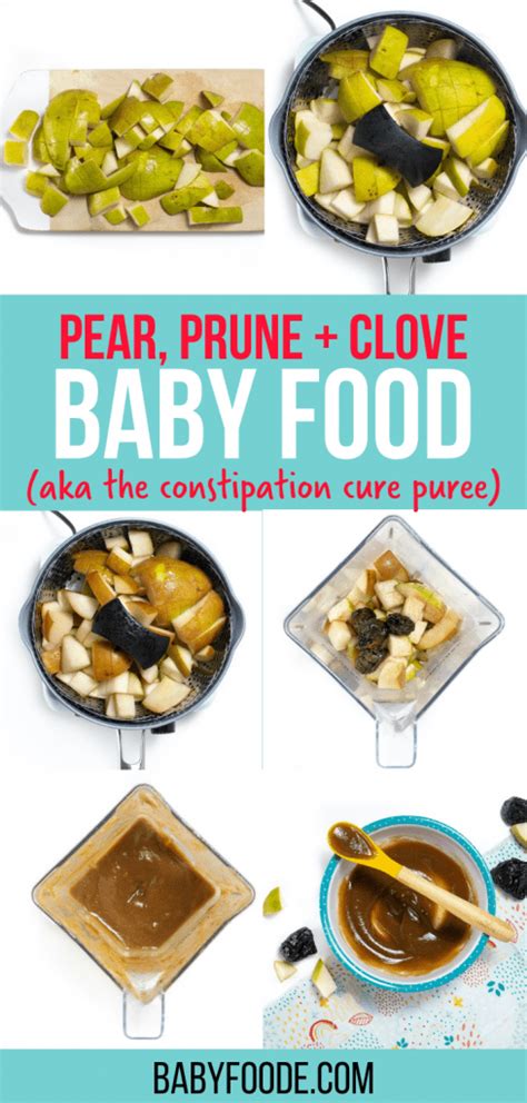 Pears Prunes Cloves Baby Puree Constipation Cure Baby Foode