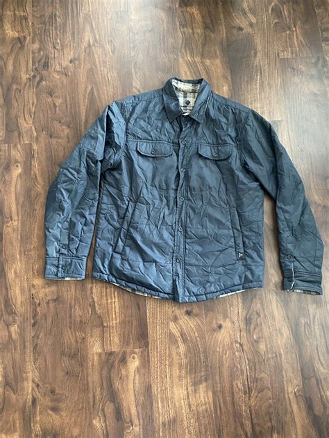 Prana Rhody Reversible Jacket Mens X Large Dark Gray Plaid Ebay