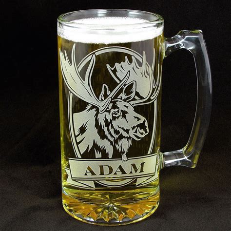 Personalized Deer Beer Stein, Etched Glass, Groomsmen Gifts - The ...