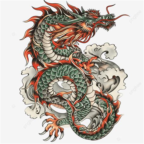 Japanese Dragon Tattoo Design Or Religion Mascot, Dragon, Japanese ...