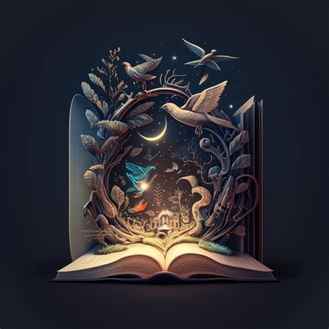 Premium AI Image | An illustration of a book with a bird on it