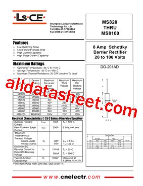 MS820 Datasheet PDF Shanghai Lunsure Electronic Tech