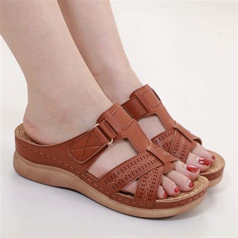 Women Wedge Sandal Premium Orthopedic Open Toe Sandals Vintage Anti Slip Breathable For Summer