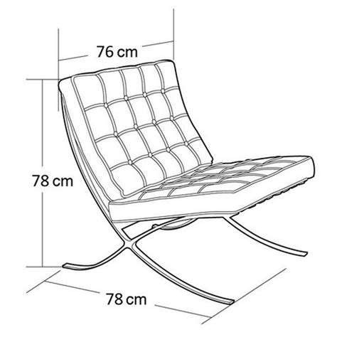 Diagram Of Barcelona Lounge Chair Furniture Measurements