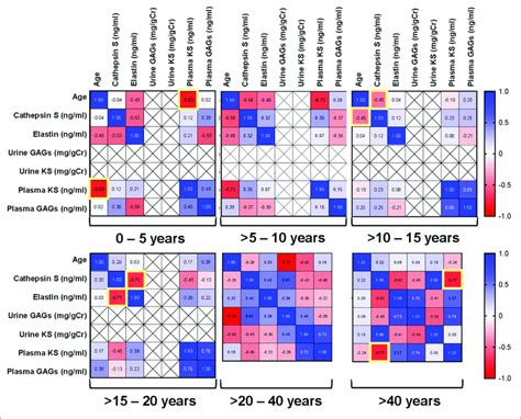 Pairwise Pearson Correlation Matrix Of Age Keratan Sulfate Ks Download Scientific Diagram