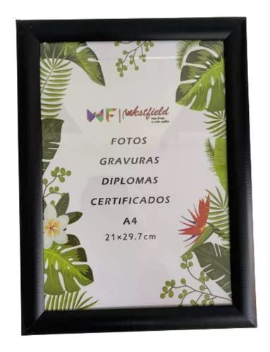 Moldura Para Diploma E Certificado Quadro Tamanho A Cor Preto