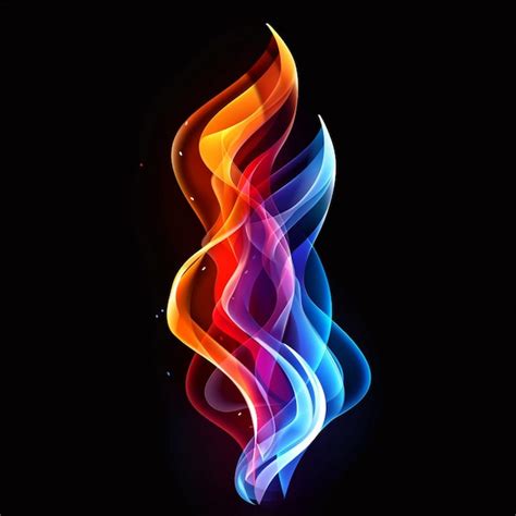 Premium Photo | Flame shaped colors against a black background