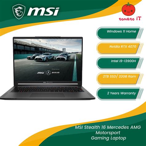 MSI Stealth 16 Mercedes AMG Motorsport A13VG 250 16 UHD OLED I9 13900H