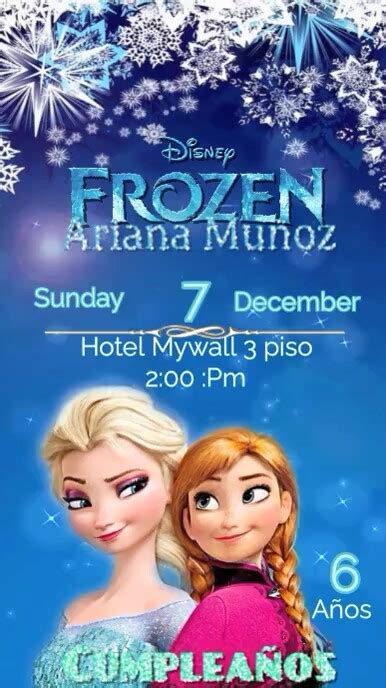 Invitacion Cumpleaños Frozen Digital Template Postermywall