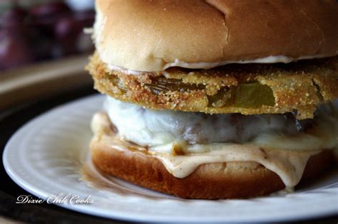 Fried Green Tomato Mozzarella Burger With Remoulade Sauce