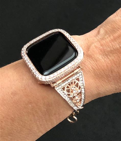 Rose Gold Apple Watch Band Women S Mm Mm Mm Mm Rhinestone