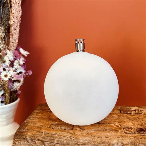 Lampe Huile Forme Boule En Verre Givr Taille L Peri Glass