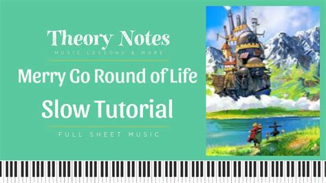 Howls Moving Castle Merry Go Round Of Life Slow Tutorial With Sheet