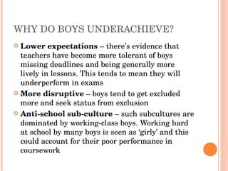 Why Do Boys Underachieve | PPT | Free Download