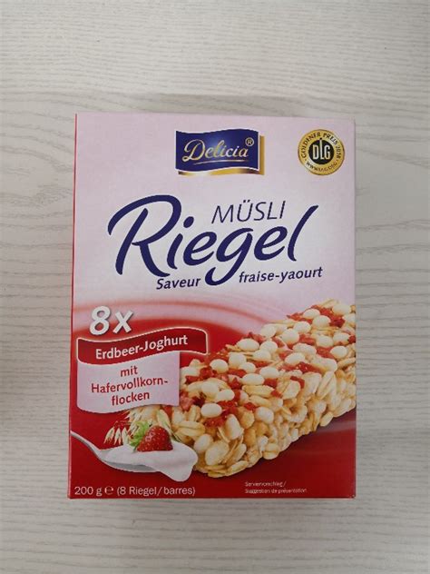 Delica Müsli Riegel Erdbeer Joghurt Kalorien Müsli Riegel Fddb